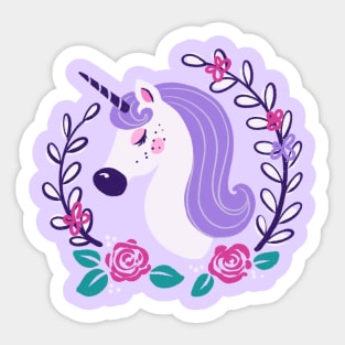 Purple Unicorn Sticker